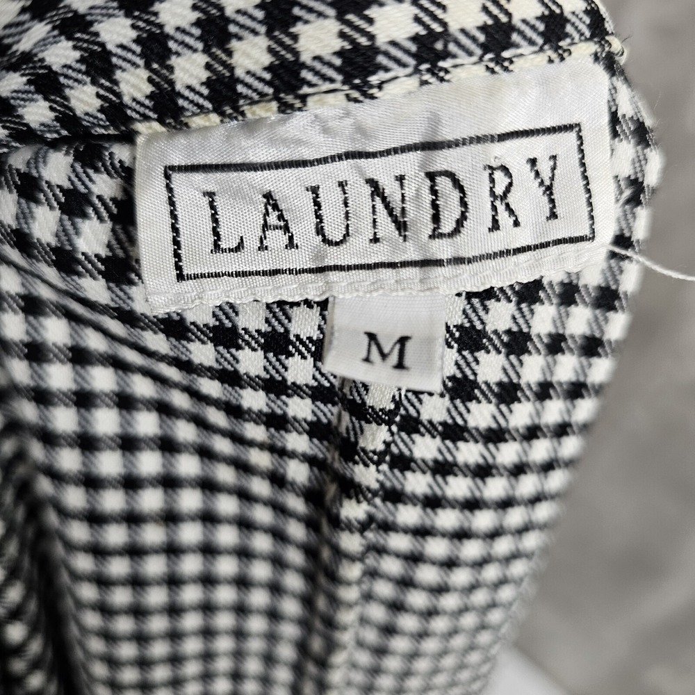 Laundry by Shelli Segal Black White Houndstooth Blazer Jacket 90s M USA - Picture 9 of 11